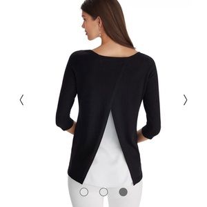 White House Black Market 3/4 Sleeve Split Back Sweater Size Small